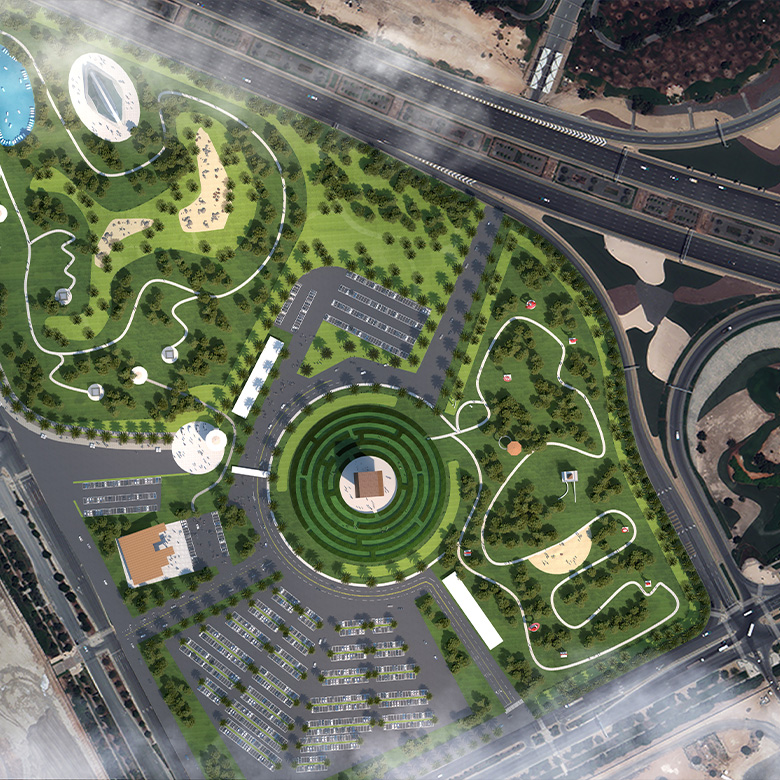 4 Creative Dialog Yas Island Placemaking Family Park Aerial View-001